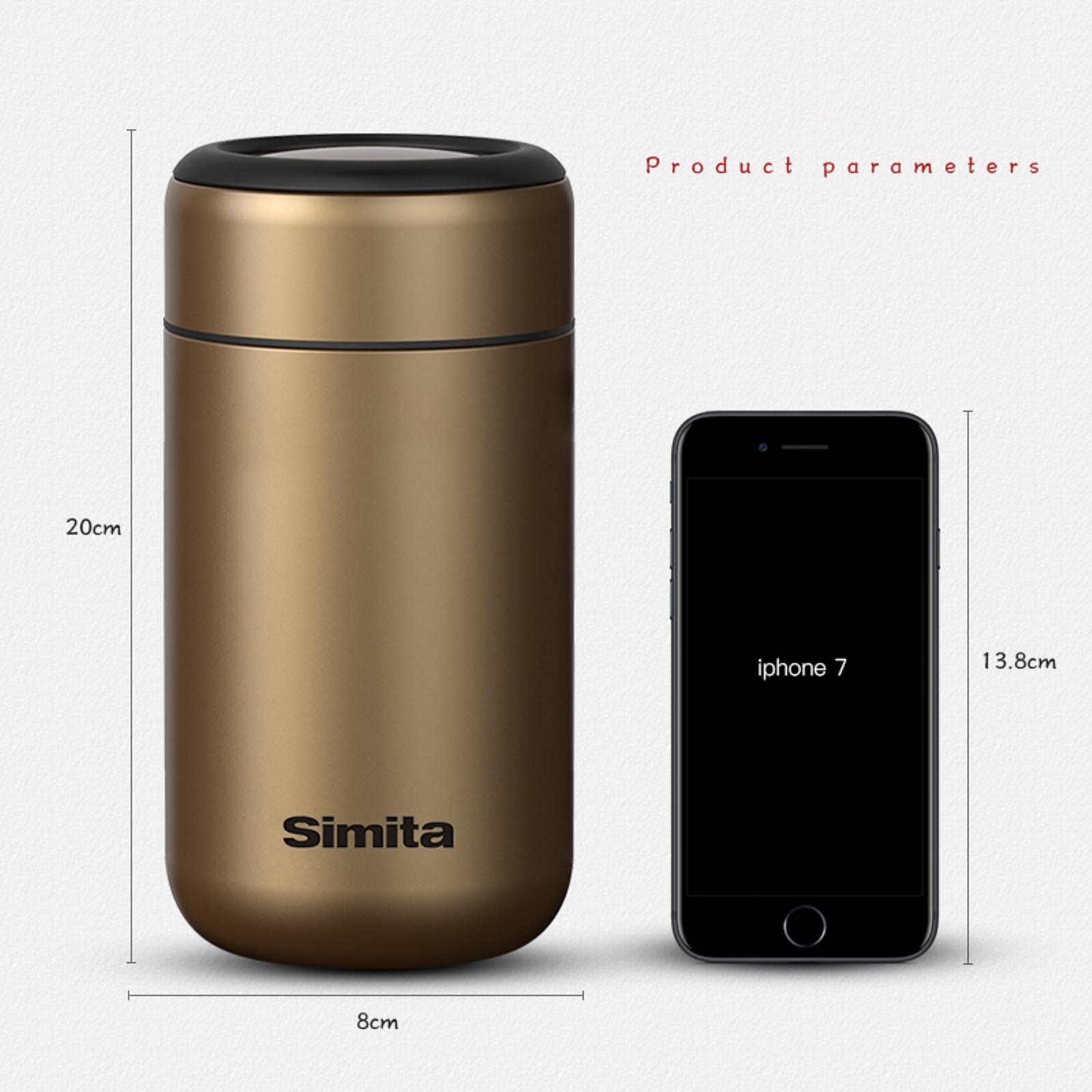 Fiambrera Termo, Termo Plateado para Comida y Sopa, recipientes, frascos al vacío, Acero Inoxidable 304, Olla Aislante, 750 ml