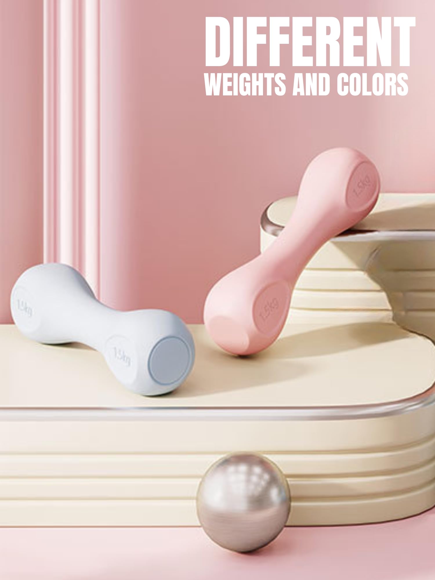 Set 2 Manubri In Neoprene 1kg O 1.5kg - Pesi Leggeri Per Allenamento Casa | Antiscivolo E Ergonomici - Foto 5