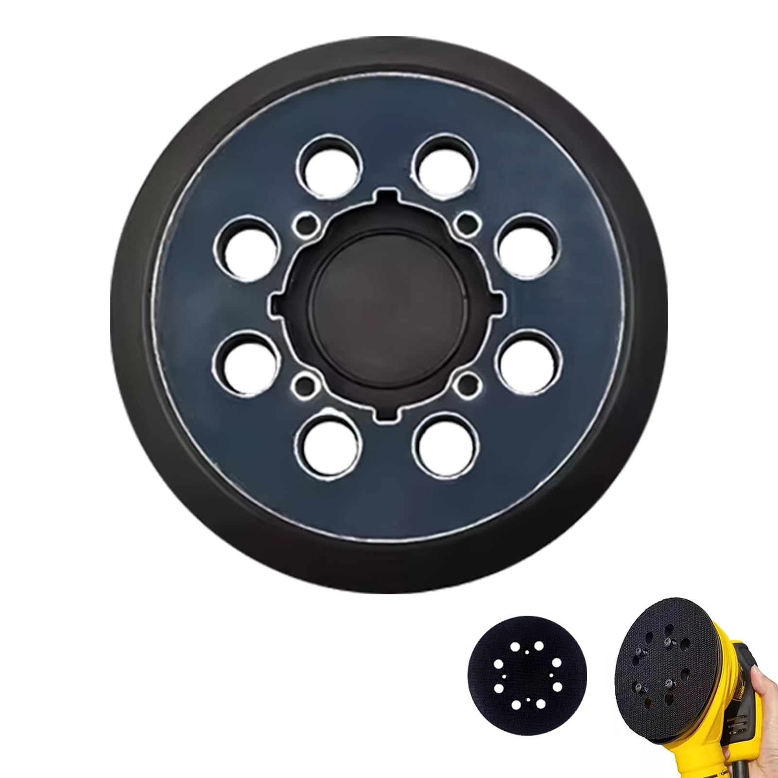 5 Inch Replacement Backing Pad Compatible with DeWalt DWE6421 DWE6421K DWE6423 DCW210B DWE64233 N329079 & More, Sander Pad for DeWalt, 4 Screw Holes 8 Dust Hole Hook Loop Replacement Orbital Sander