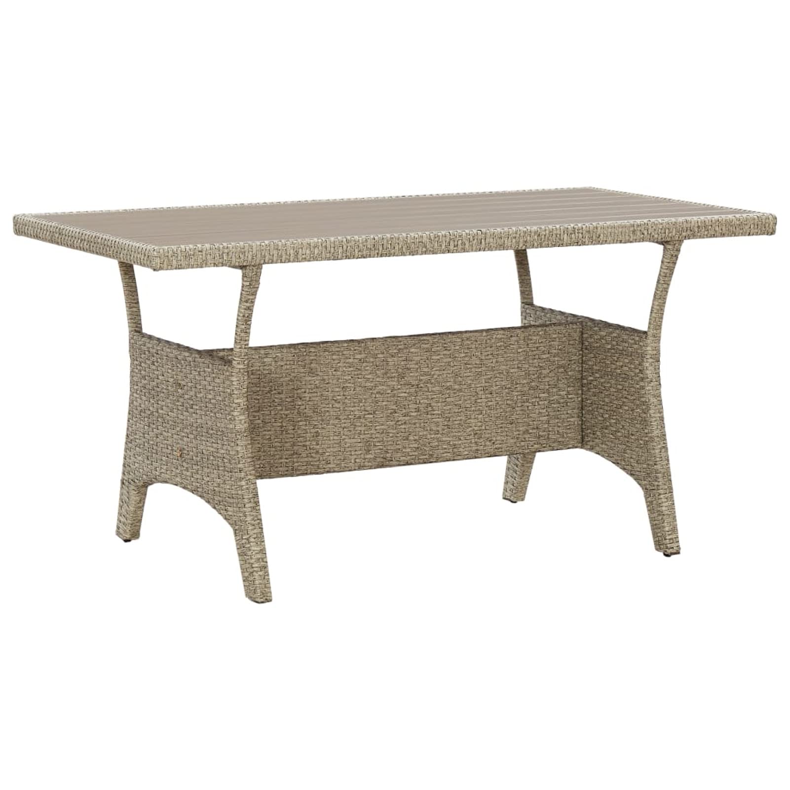 Table rectangulaire structure en métal et polyrotin gris pour extérieur