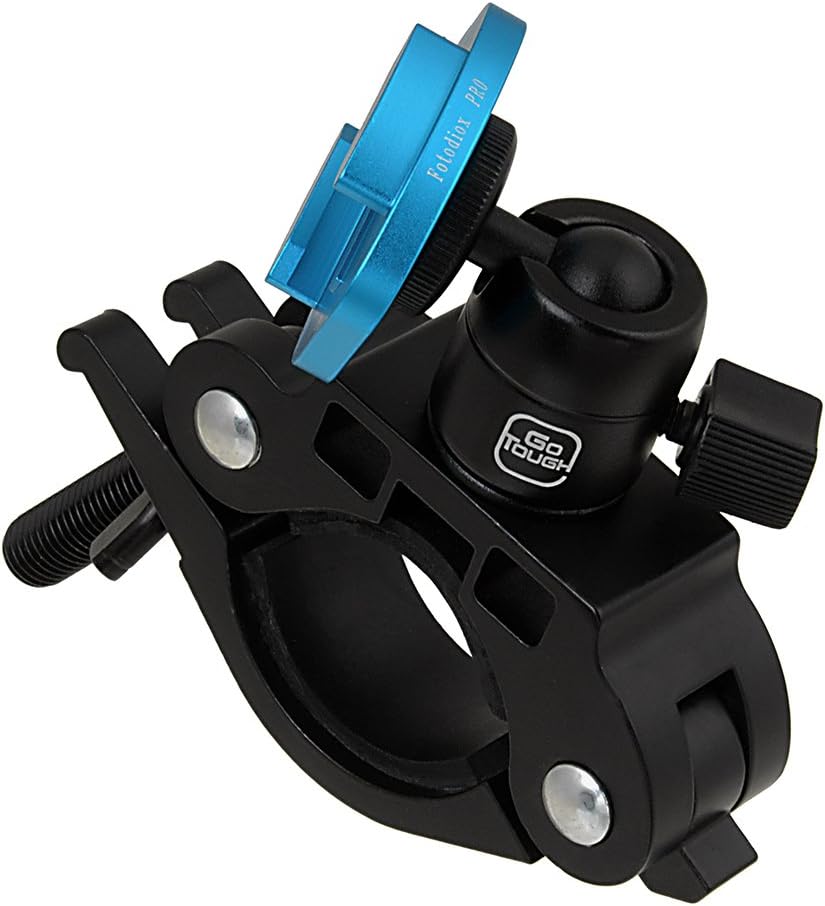Fotodiox Pro GoTough Racing Mount for Roll Cage and Bars, Motorcycle Front Forks and Handlebars, up to 2.1" Diameter - Compatible with GoPro Hero 1/2/3/3+/4/5/6/7 Cameras with QR Buckle System