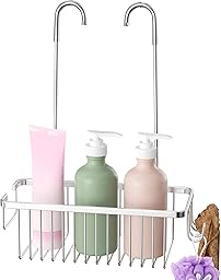 Chiluxendo Estanteria Baño Ducha, Estante Ducha Sin Taladro, Organizador, Cesta Colgante Sin Taladro, Colgador, Soporte, Repisa Baño, Balda, Repisa (Plata)