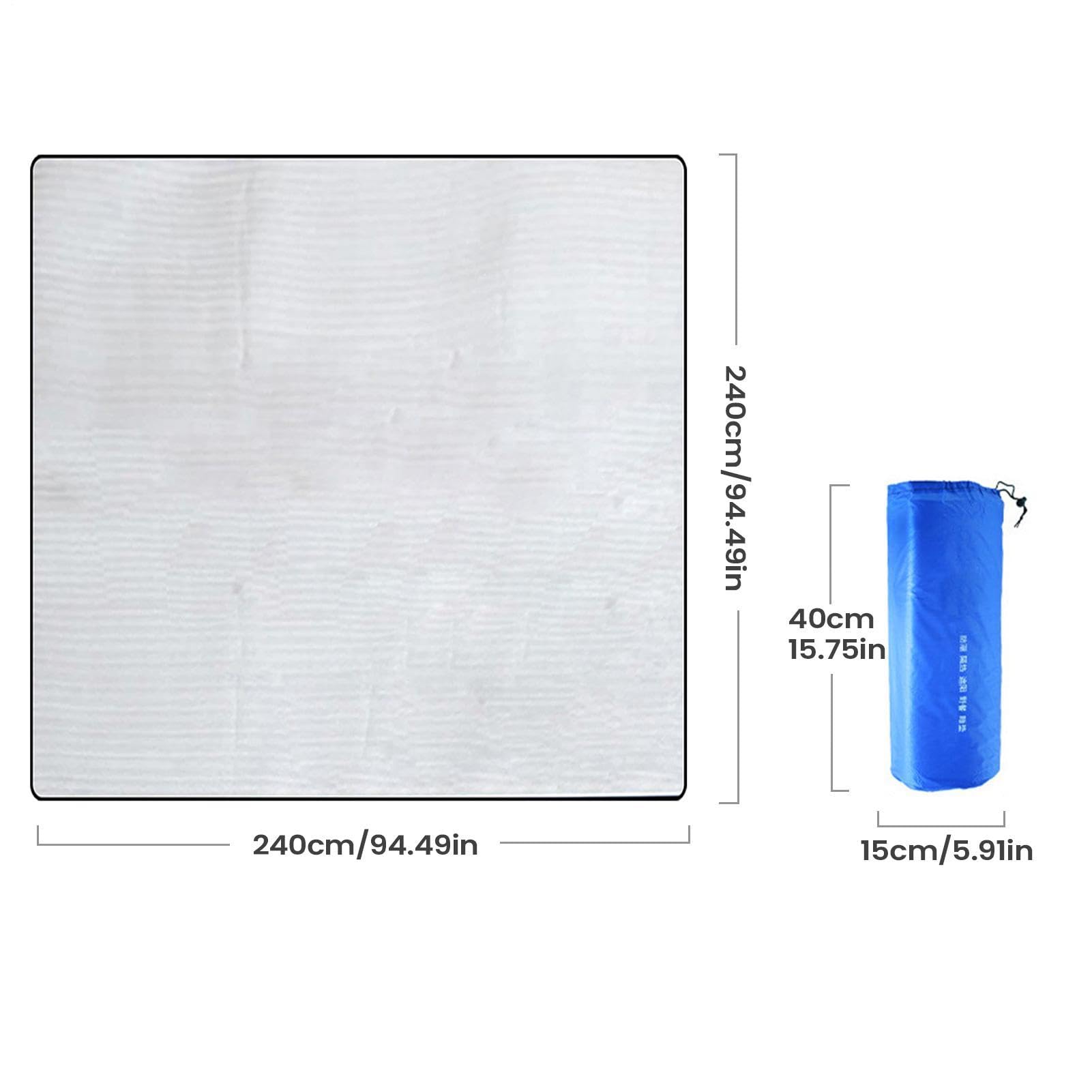 Alfombrilla de aluminio para camping, almohadilla de aislamiento térmico, para campistas, excursionistas, mujeres, hombres, mochileros, senderismo, festivales de música, playa, picnics, escalada de