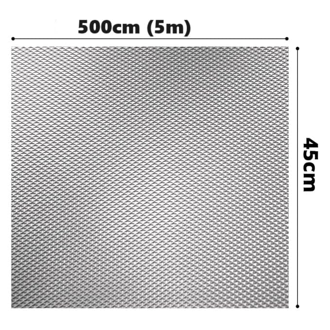 Image of KRENZ Anti Slip Drawer & Shelf Liner Mat for Kitchen | Waterproof PVC Multipurpose Mat for Fridge, Cupboard & Drawer | Diamond Texture, Grey | (45 CM x 5 M)
