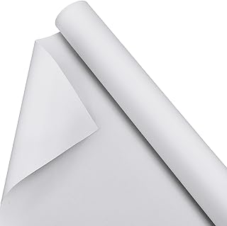 Kinlop 36 Inch x 10 Feet Double Primed Cotton Canvas White Canvas Roll for Oil and Acrylic Paint