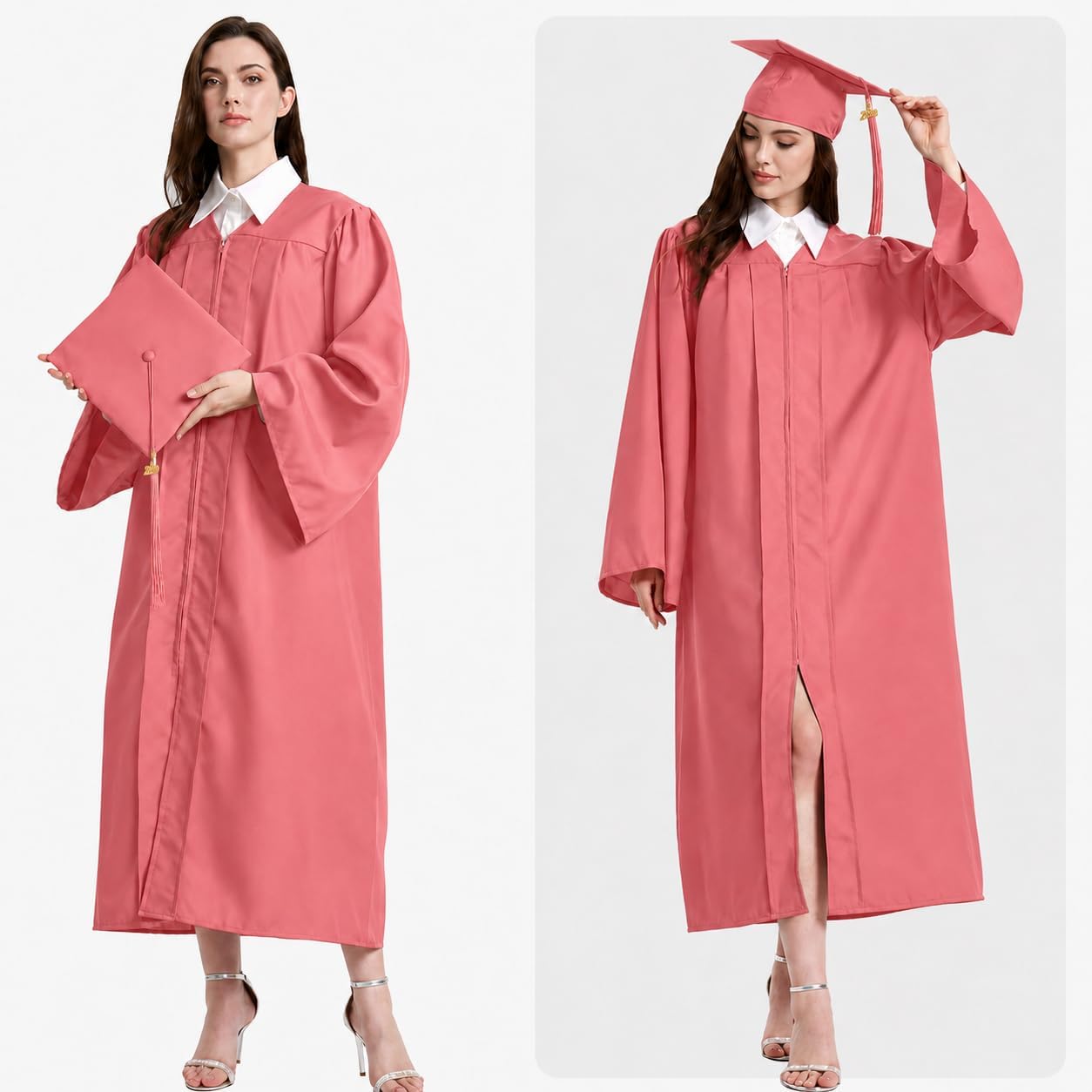 Unisex Matte Graduation Cap and Gown 2026+2027 Tassel Set for High School &College Graduates