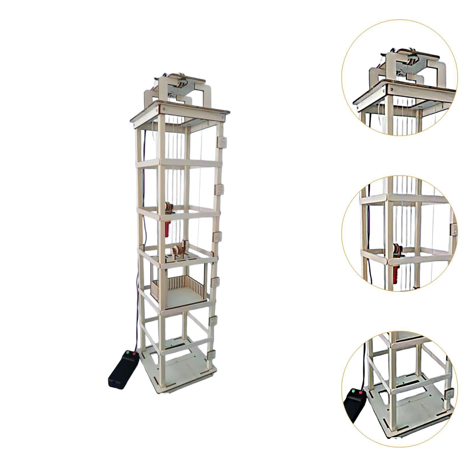Perfeclan Kit de experimentos científicos de Madera con Modelo de Ascensor, Kit de construcción Educativo para autoensamblaje para niños de 5 a 8 años, Regalo