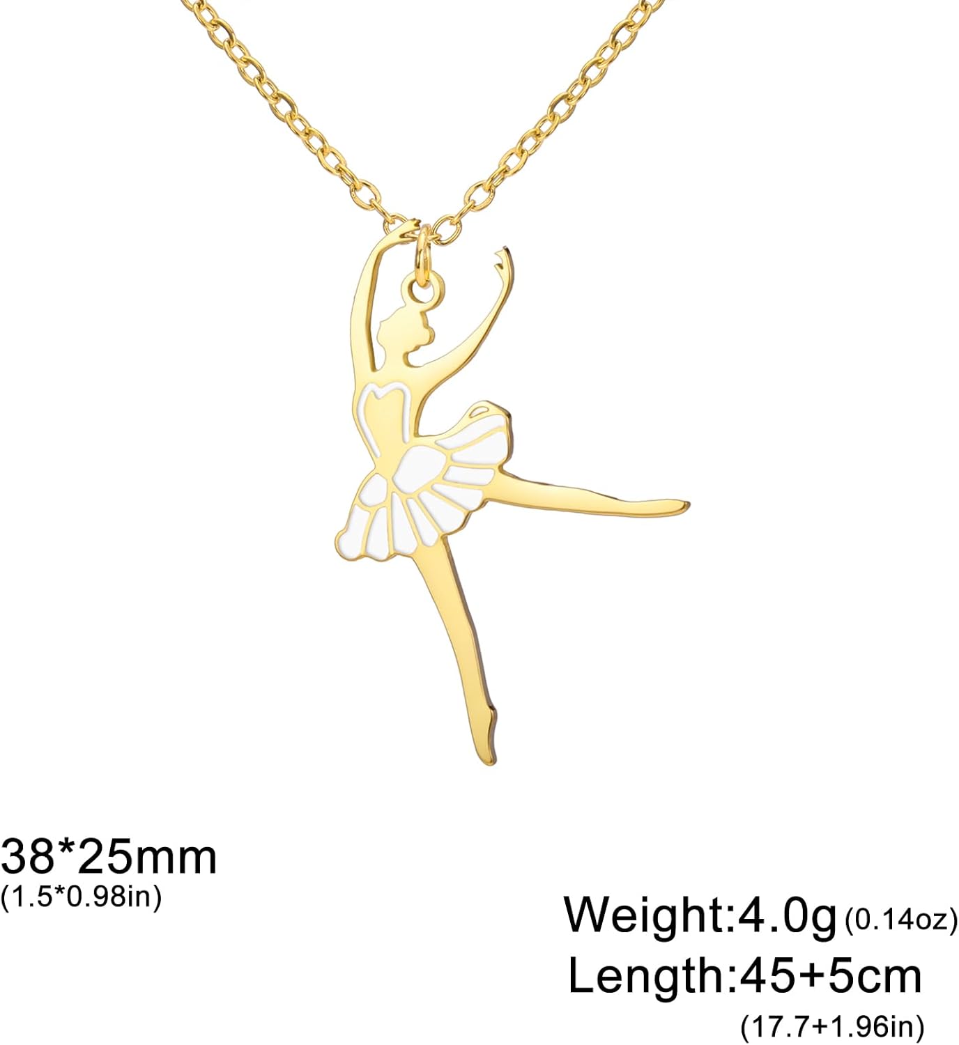 Amaxer Adjustable Ballet Necklace with Cutting & Oil Drop Design Elegant Dance Jewelry for Ballerinas & Dance Lovers - Image 6