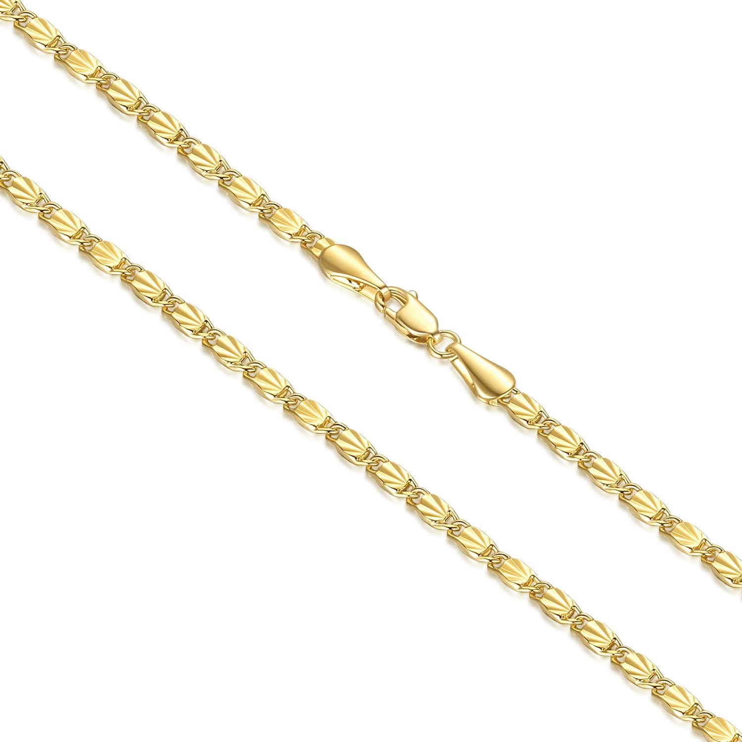 14K Gold Chain for Women 14K Gold Necklaces for Women Trendy 2.9mm Mariner Chains for Men Timeless Retro Charm Womens Necklaces 16-24in