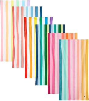 Dock & Bay Beach Towel - Quick Dry, Sand Free - Compact, Lightweight - 100% Recycled - Includes Bag - Rainbow Shores - Set of 4 - Extra Large (200x90cm, 78x35)