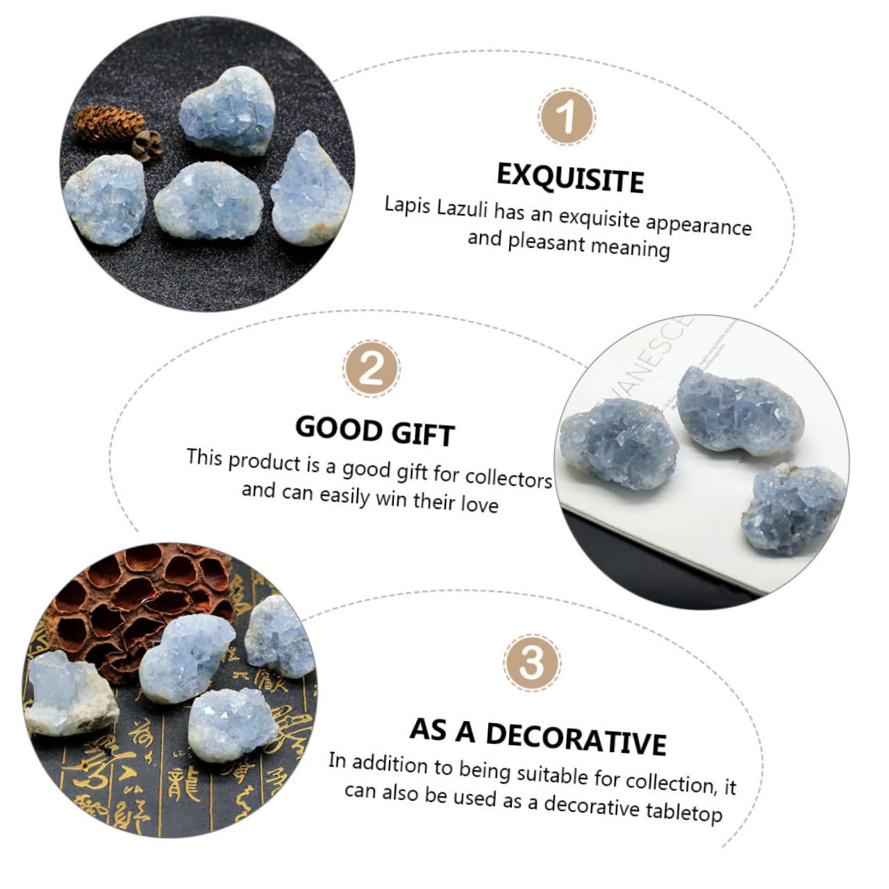 ULTECHNOVO Cristal de Celestita Natural para Joyería y Decoración, Pieza Mineral Aleatoria para Coleccionistas y Proyectos DIY en Investigaciones Geológicas