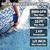 Full 304 Stainless Steel Submersible Water Pump 1HP 4600GPH with Automatic Float Switch, Utility Pump for Pool Draining Fast Water Removal in Basement Sewage Heater Flush Pit Hot Tub Garden Pond