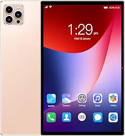 Tablet V62 10.1' FHD Android 12, MTK6797, Câmera 24MP, Bateria 8000mAh – Modelos com 6GB, 8GB, 12GB RAM e até 512GB – Sem Marca – Com Tela Full HD (dourado, 12+512)