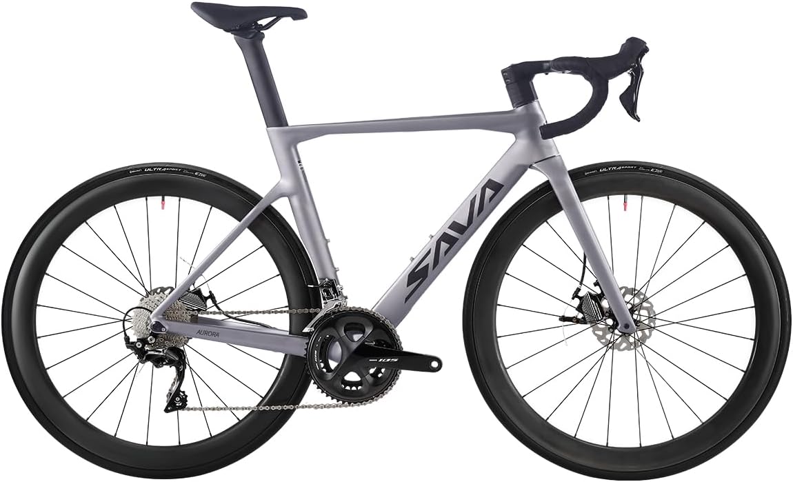 Carbon Road Bike, T800 Carbon Fiber Frame 700C Racing Bicycle with Shimano 105 R7000 22 Speed Groupset and Mechanical Disc Brake, Ultra-Light Carbon Bike
