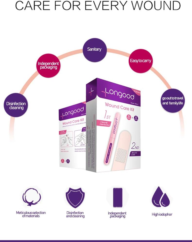 Swab & Stick Group - Chlorhexidine Iodine Stick,Sterile Plasters,Minor Wound Care Kit|Longood