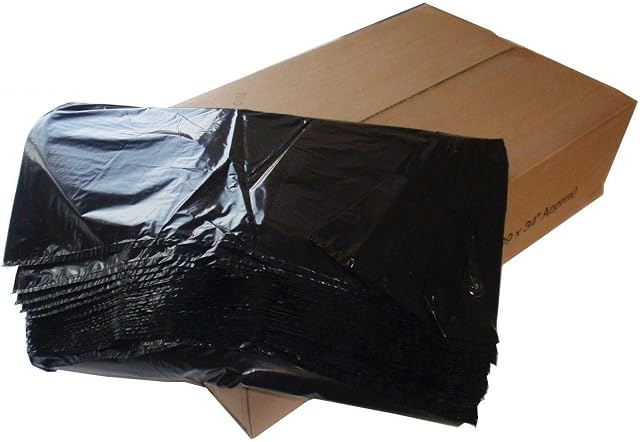 BLACK EXTRA HEAVY DUTY 25kg+ REFUSE BAGS SACKS BIN LINERS RUBBISH BAG 450 x 720 x 950mm 18" x 29" x 39" 250G GWH3 90L 200 bags