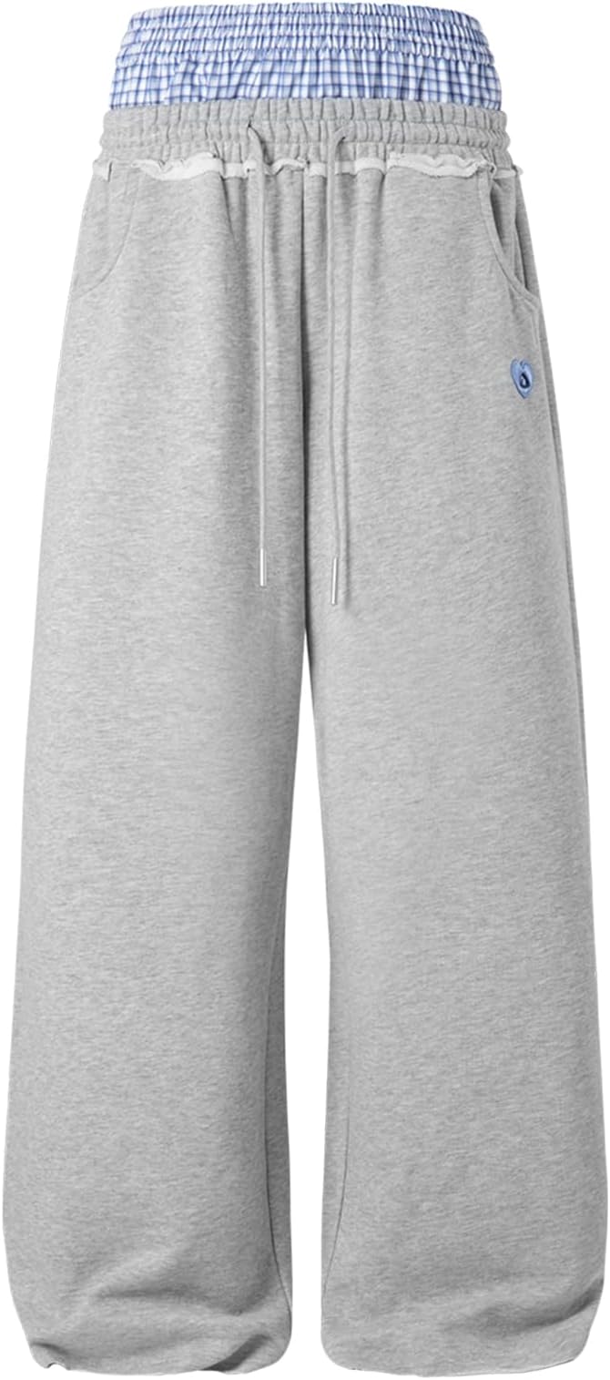 Aelfric Eden Baggy Wide Leg Sweatpants for Women Men Double Waist Camo Elastic Waisted Lounge Pants with Pockets