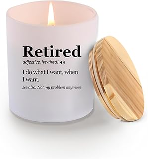 Retired Definition I Do What I Want When I Want Retirement Gifts Scented Candles for Home Office Jar Candles Lavender Sage Floral Scent Soy Wax Candles 9.5 oz