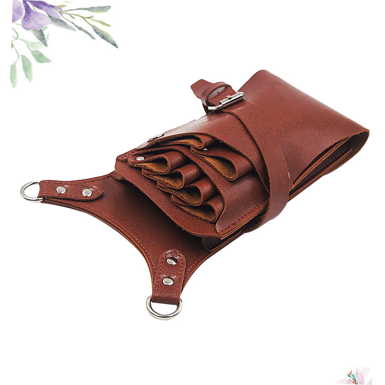 FRCOLOR Barber Tools Kit Scissor Pouch for Hair Supplies 6 Slots Hairdressing Waist Bag Adjustable Belt