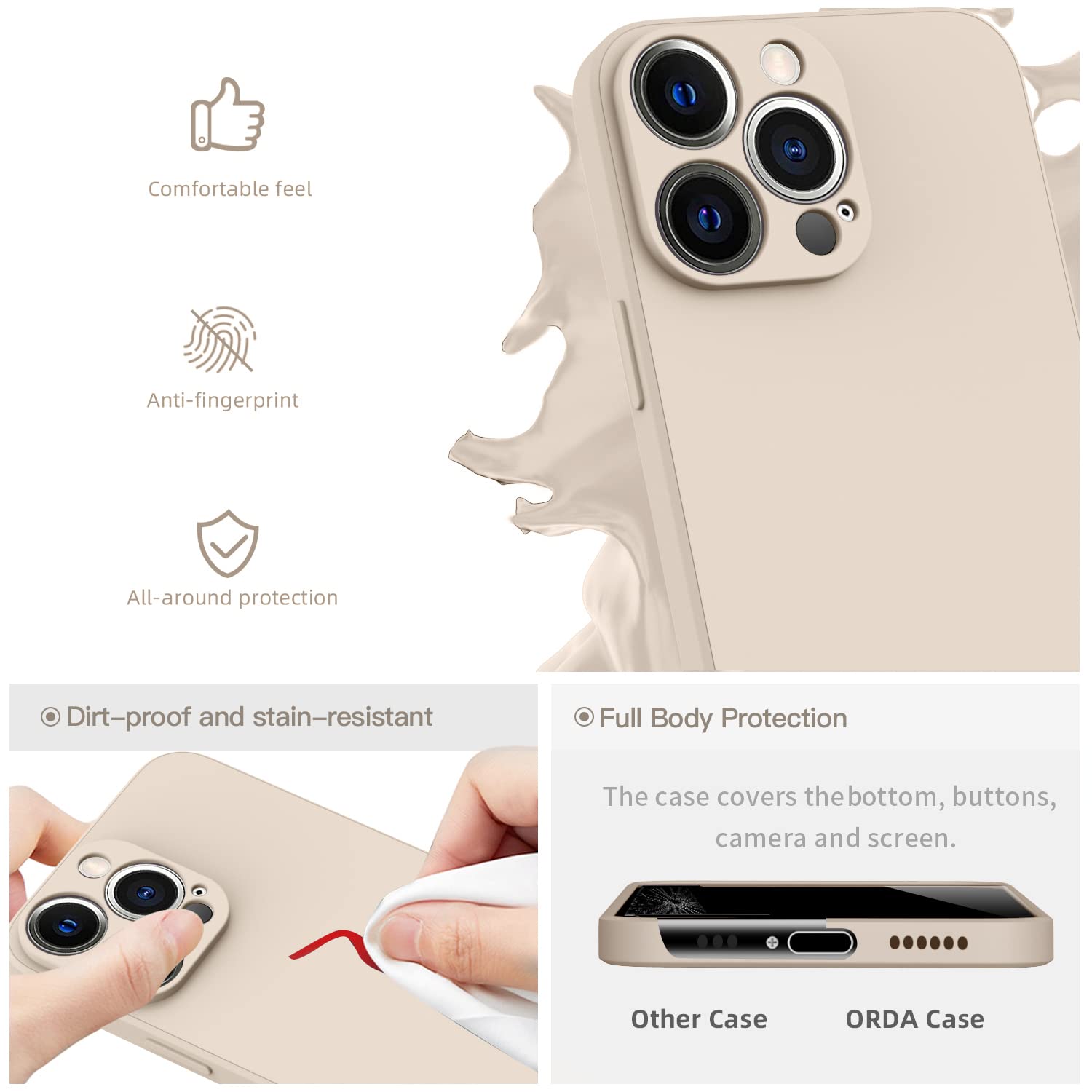 WXX Custodia per iPhone 14 Pro Max da 6,7 pollici, in silicone liquido, antiurto, antigraffio, anti-caduta, protezione della fotocamera, progettata per iPhone 14 Pro Max, blu notte