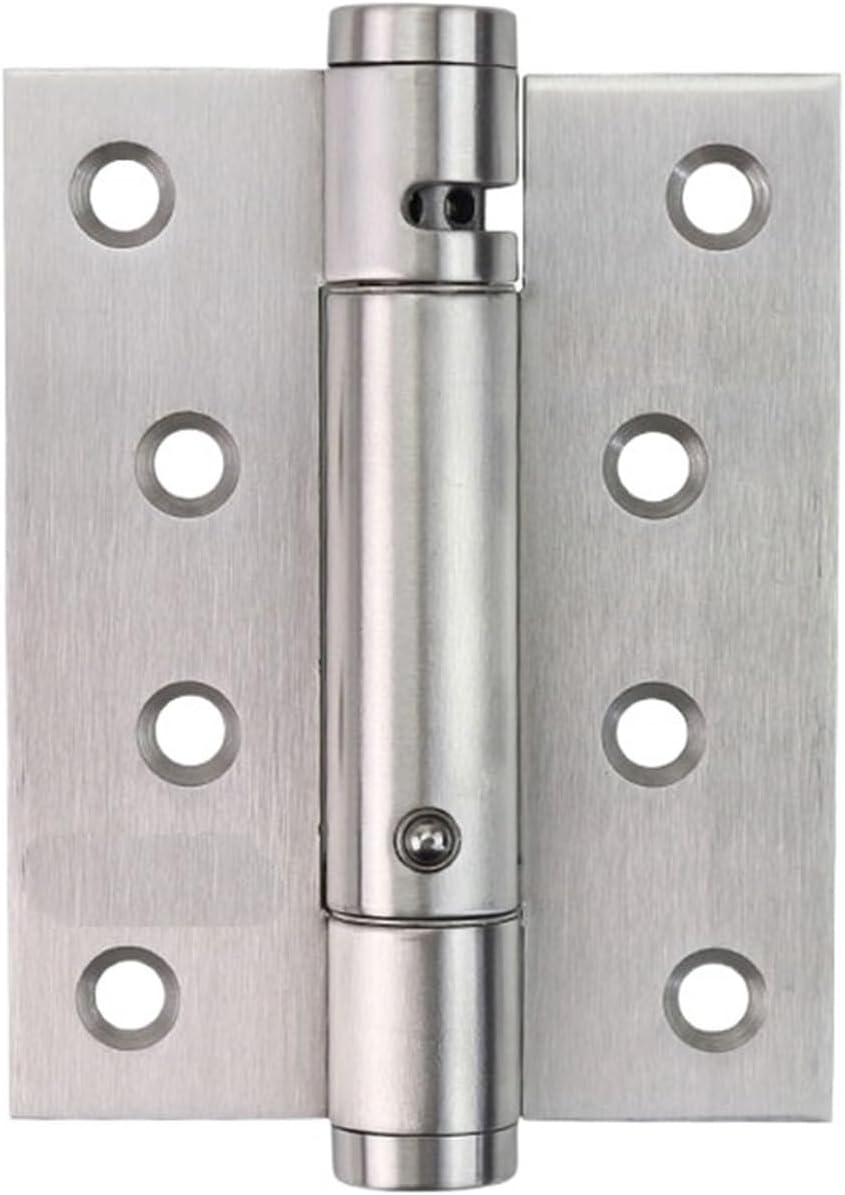 Adjustable Hinges Door Closing Hinges 3mm Thickness Stainless Steel Adjustable Self Closing Hydraulic Buffering Door Closer Spring Hinge(4inch)