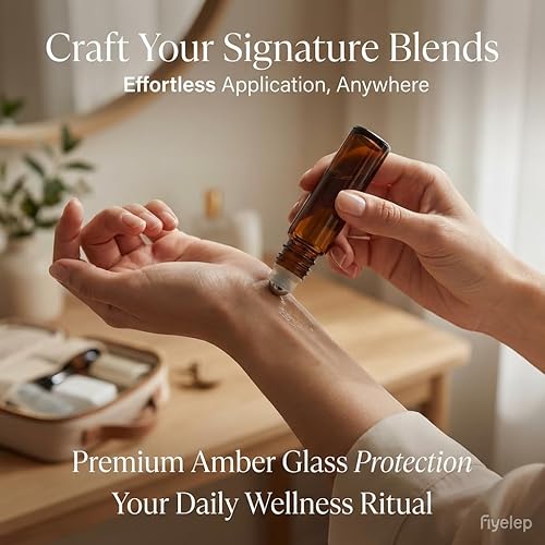 Miniatura 6 de PrettyCare Paquete de 12 botellas de vidrio ámbar para aceite esencial con bola de rodillo de acero inoxidable – Botellas vacías recargables a