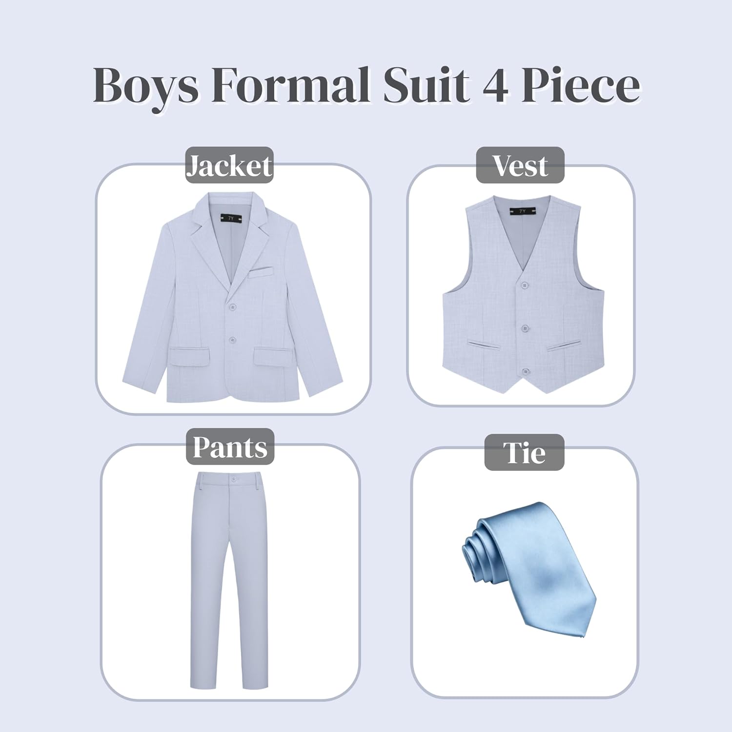 Boy Suit for Kids Formal Tuxedo Set 3 Pieces Teen Boys Dress Suits for Wedding Graduation