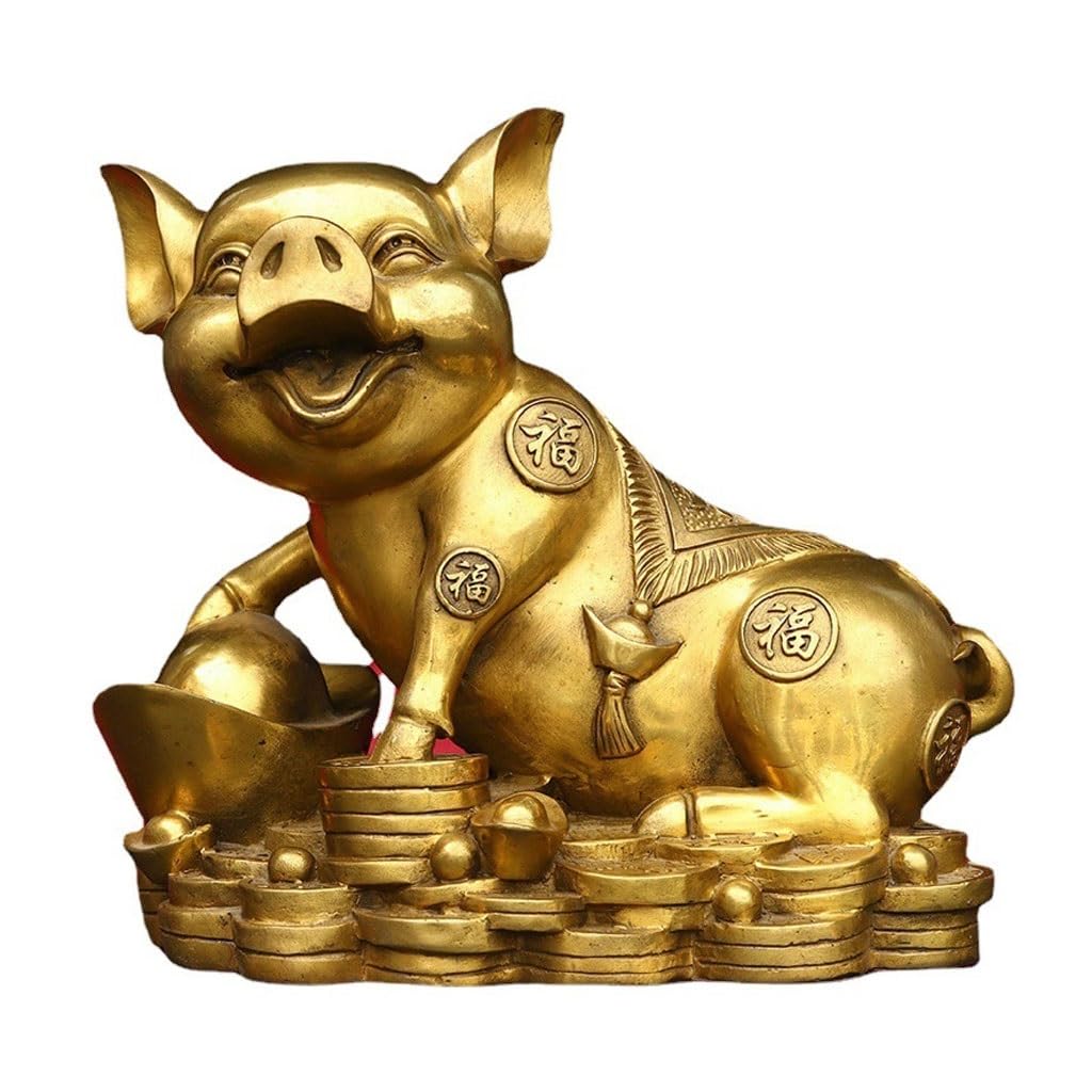 CHICKEN Bronze Living Room Ornaments Copperware Brass Pig Ornaments Home Furnishings Crafts Desktop Feng Shui Wealth Ornaments to Attract Wealth(S)