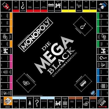 Winning Moves Monopoly - Mega Black Edition - Gesellschaftsspiel für Erwachsene und Kinder - 2-6 Spieler - Alter 8+