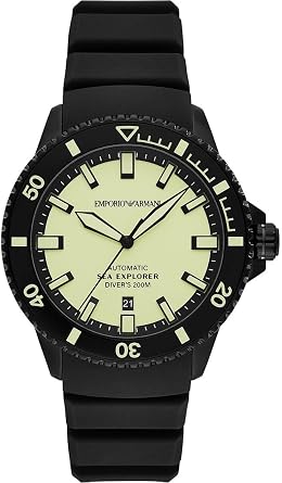 Emporio Armani Watch for Men, Quartz Movement and 42 mm case Size with Stainless Steel, Leather or Silicone Strap