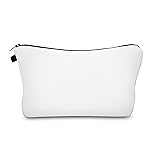Aiphamy Cute Travel Makeup Bag Cosmetic Bag Small Pouch Gift for Women (Plain White)