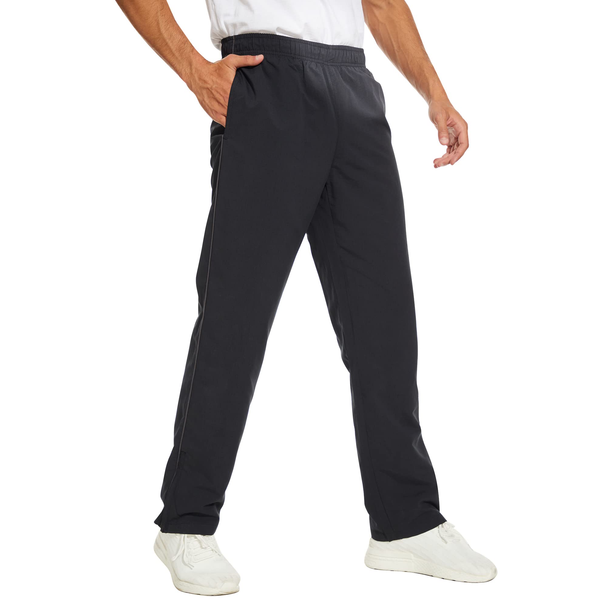 ARCTHLEXTrack Pants Men Sweatpants with Pockets Athletic Pants for Men Open Bottom with Side Zipper