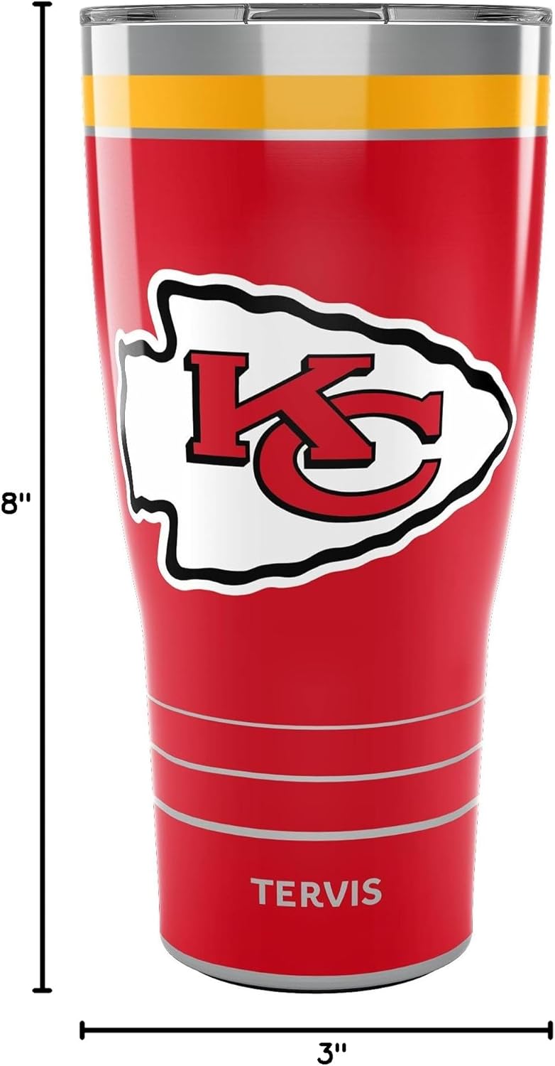 Tervis Traveler NFL Kansas City Chiefs - MVP Triple Insulated Tumbler Travel Cup Keeps Drinks Cold & Hot, 30oz, Stainless Steel - Image 9