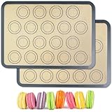 HOOMIL Macaron Silicone Baking Mats, 13'x9', Non-Stick, Reusable, Food Safe, Quarter Sheet Size Silicone Mat, Pack of 2
