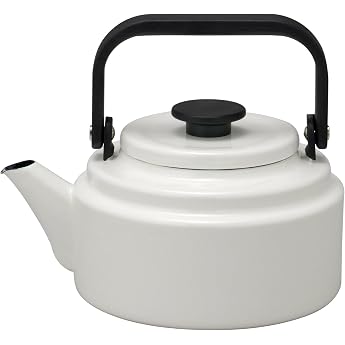 Noda Enamel AM-20K Amkettle, Compatible with Induction Cookers, 0.53 gal (2.0 L), White