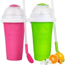 Slushie Cup slushie maker cup ,Magic Quick Frozen Smoothies Cup,Slushie Machine for Home Squeeze Slushie Cup ,diy slushie maker cup Gifts Green+red, large