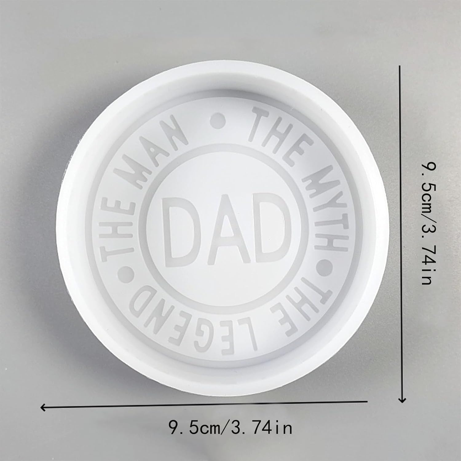 Dad The Man The Myth The Legend-Freshies Silicone Mold ，Scented Aroma Beads Supplies Resin，Circle Round Shape Silicone Epoxy Resin Candle Soap Mould - Oven Safe(Designed for Father Gifts)