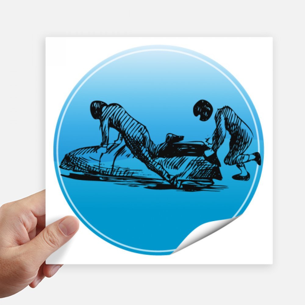 Sticker ski pour mur valise moto et pc portable motif sport d'hiver 4 pièces