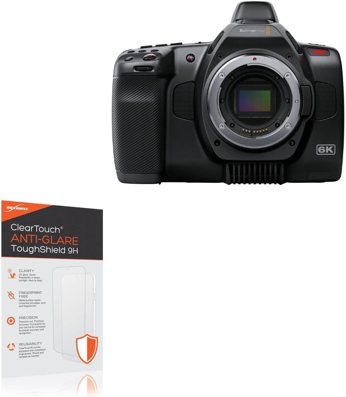 BoxWave Screen Protector Compatible with Blackmagic Pocket Cinema Camera 6K G2 - ClearTouch Anti-Glare ToughShield 9H (2-Pack), Anti-Glare 9H Tough Flexible Film Screen Protector