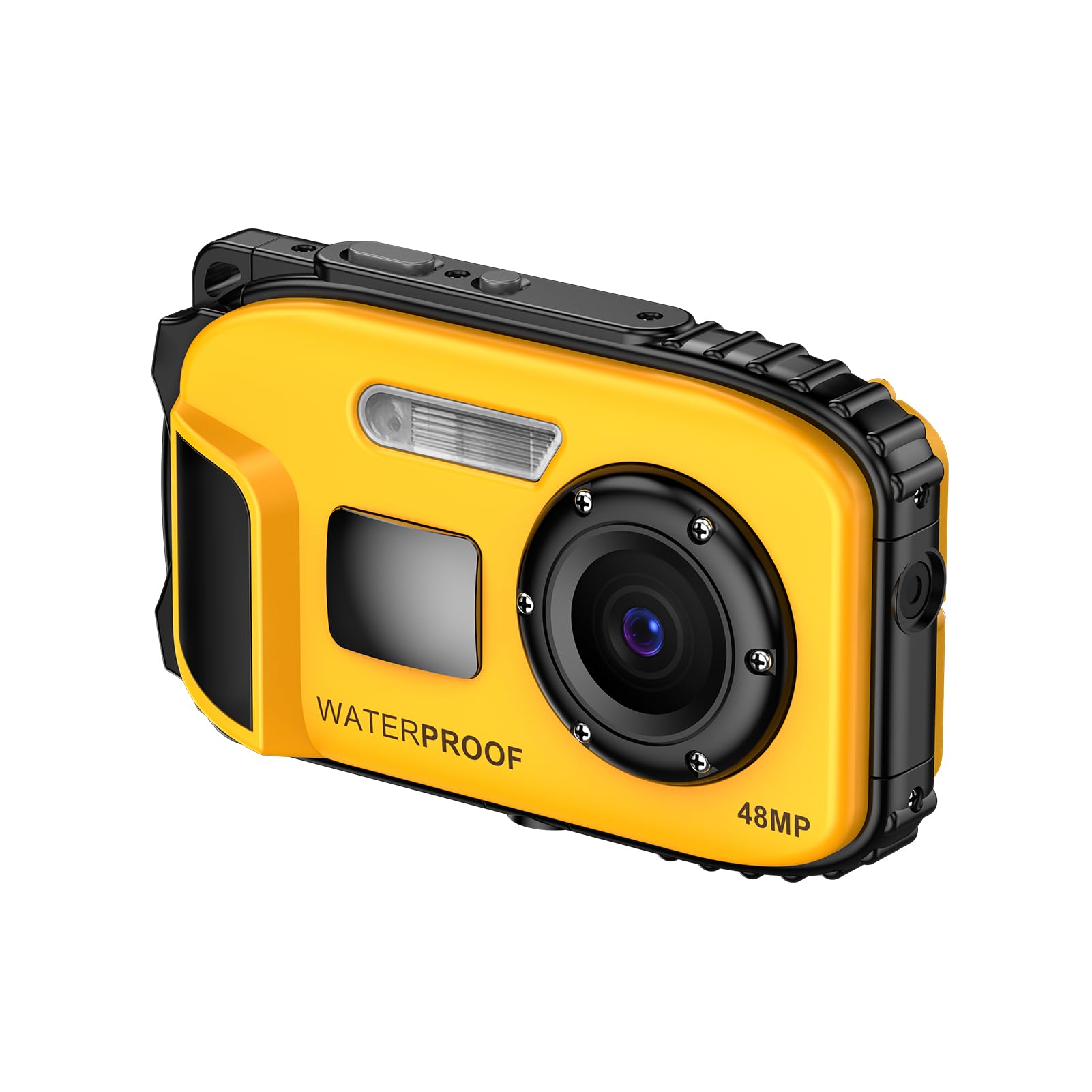 Andoer Appareil photo numérique étanche 1080p 48 MP - Écran IPS de 6,1 cm - IP68 - Profondeur étanche à 5 m - Mise au point automatique - Zoom numérique x4 - Cadeau d'anniversaire pour enfants,