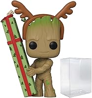 Vista 1 de POP Marvel Holiday: Guardianes de la Galaxia - Figura de vinilo Groot Funko (paquete con funda protectora de caja compatible), multicolor, 3.75