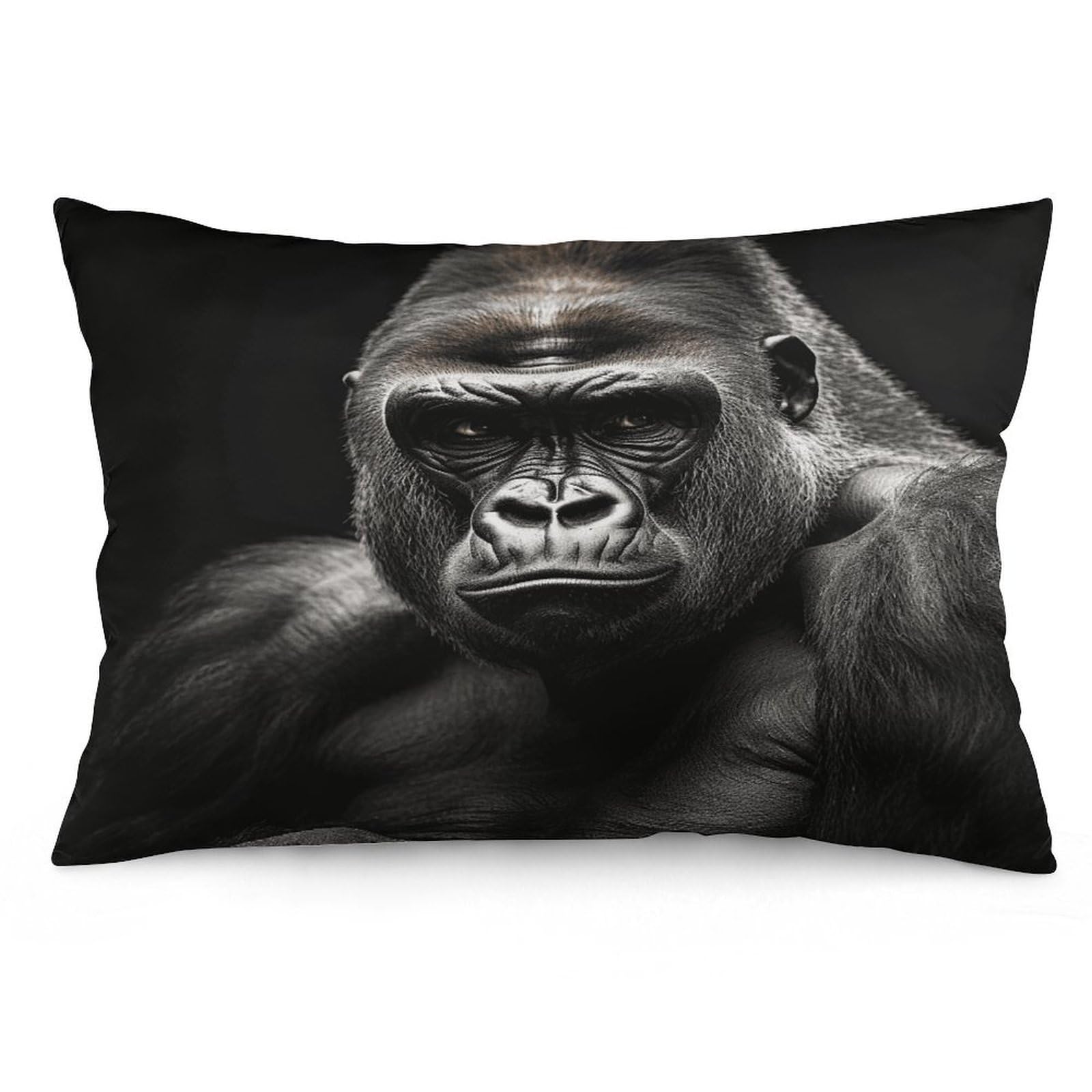Male Gorilla Throw Pillow Cover Soft Pillow Case Decorative Lumbar Pillow Cover Cozy Throw Pillowcase Polyester Rectangular Cushion Case Decor for Couch Sofa Bed