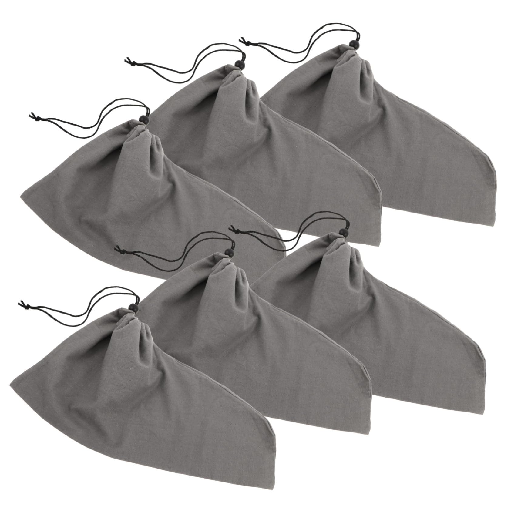 KOMBIUDA 6 Pezzi Sacchetti per Scarpe da Viaggio in Cotone con Coulisse Organizer Scarpe Portatile per Uomo e Donna Sacchetti Multi-pair per Viaggi e Conservazione Casa Grigio Scuro