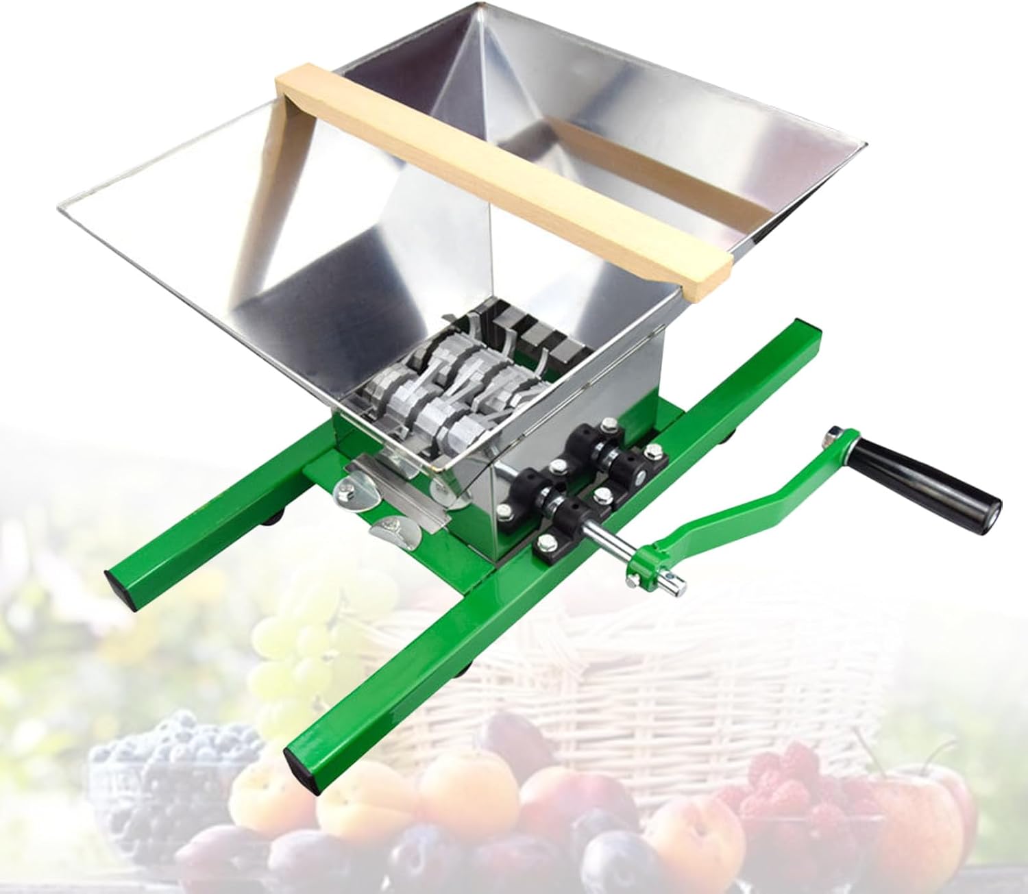 Apples Crusher, 7L Manual Grape Grinder, Manual Juicer Grinder with Handle, Stainless Steel, for Wine and Cider Pressing, Scratter Pulper for Fruits, Vegetables Applecrusher
