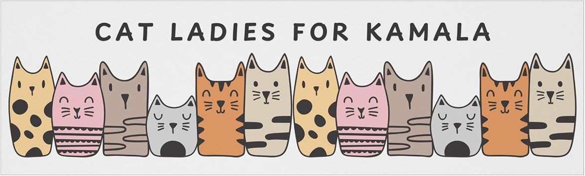 Cat Ladies for Kamala Cat Lover Magnetic Bumper Sticker