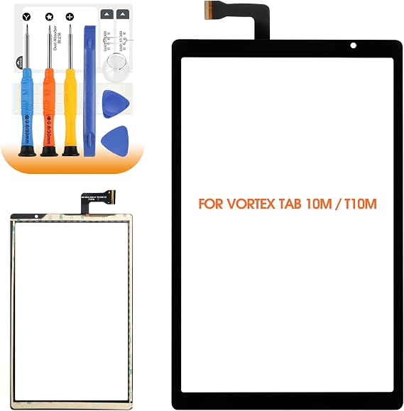 for Vortex Tab 10M/T10M Screen Replacement 10.1 for Vortex Tab 10M Touch Screen for Vortex Tab T10M Digitizer Replacement Glass Sensor Black with Tools