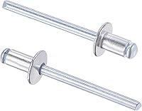 Vista 24 de uxcell Remaches ciegos, remaches de aluminio para decoración de núcleo, 0.094 in de diámetro, 0.236 in, longitud de agarre, tono plateado, 60 piezas