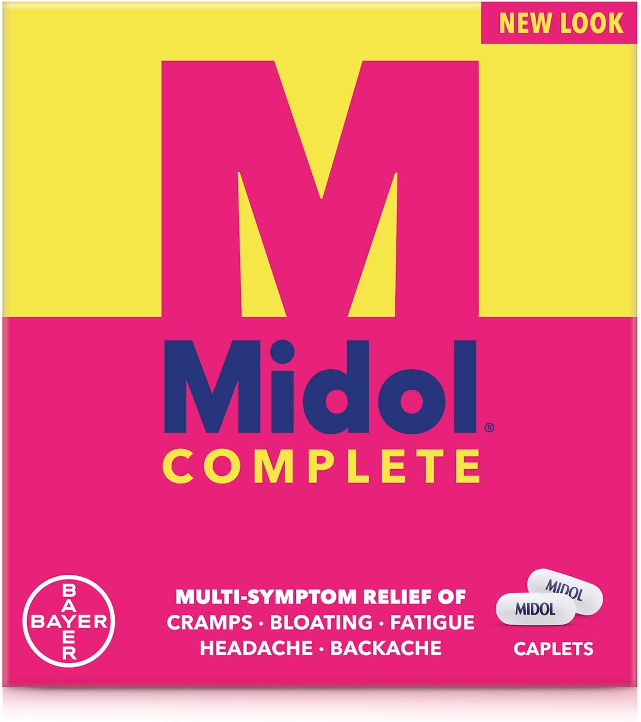 Complete Menstrual Period Symptoms Relief - Cramps Pain Headache and Bloating Caplets, 24 Count