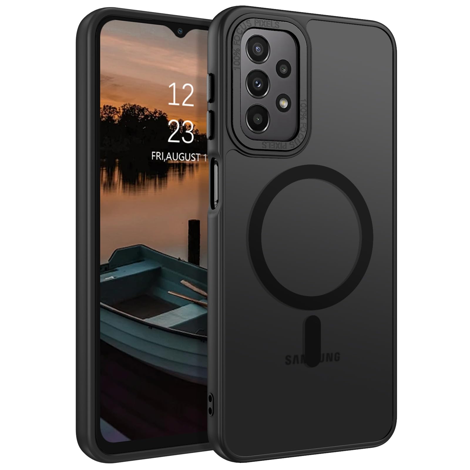 GUAGUA for Samsung Galaxy A23 Case Compatible with MagSafe Magnetic Cases Slim Translucent Matte Skin Feeling Shockproof Protective Anti-Scratch Phone