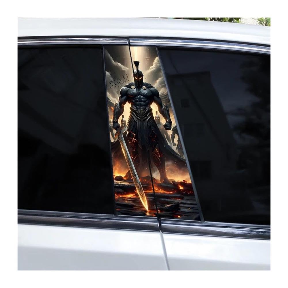 Body Parts 2pcs Car Center Pillar Stickers DIY Knight Style Auto B-Pillar Decals(O)